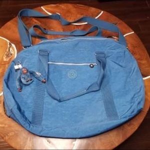 Kipling Blue Duffle Crossbody with Gorilla
